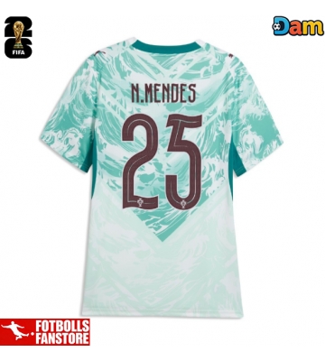 Portugal Nuno Mendes #25 Bortatröja Dam VM 2026 Kortärmad